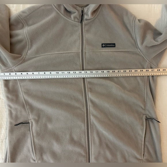 Columbia Full Zip Fleece Hoodie Men’s XXL Beige Tan Jacket Outdoor Hiking Casual - Picture 10 of 10